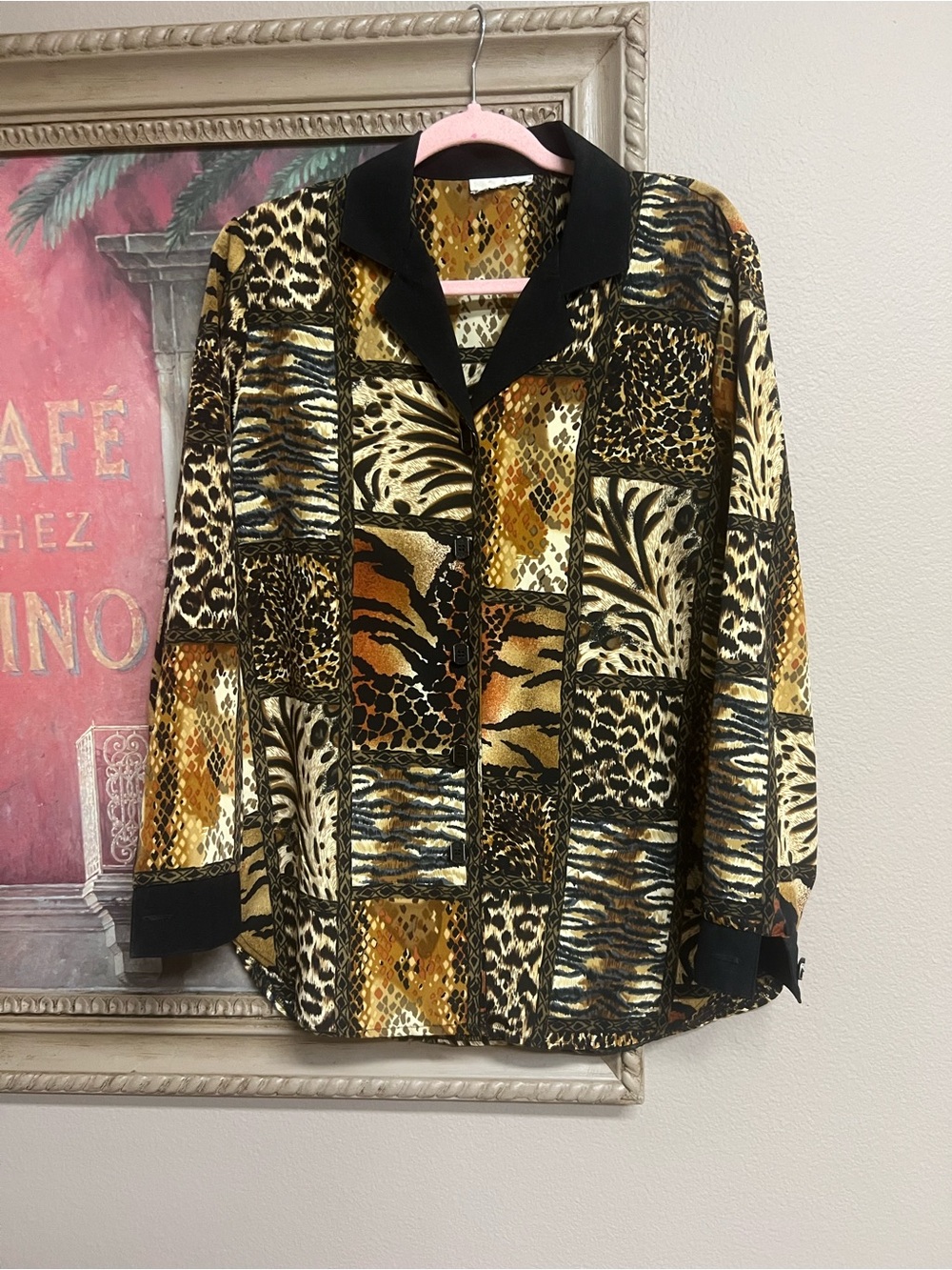 erin london Patchwork Animal Print Blazer/Shirt